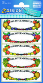 Z-Design 3712 Naklejka spiżarniana - kolorowe owoce 3 arkusze, 15 naklejek